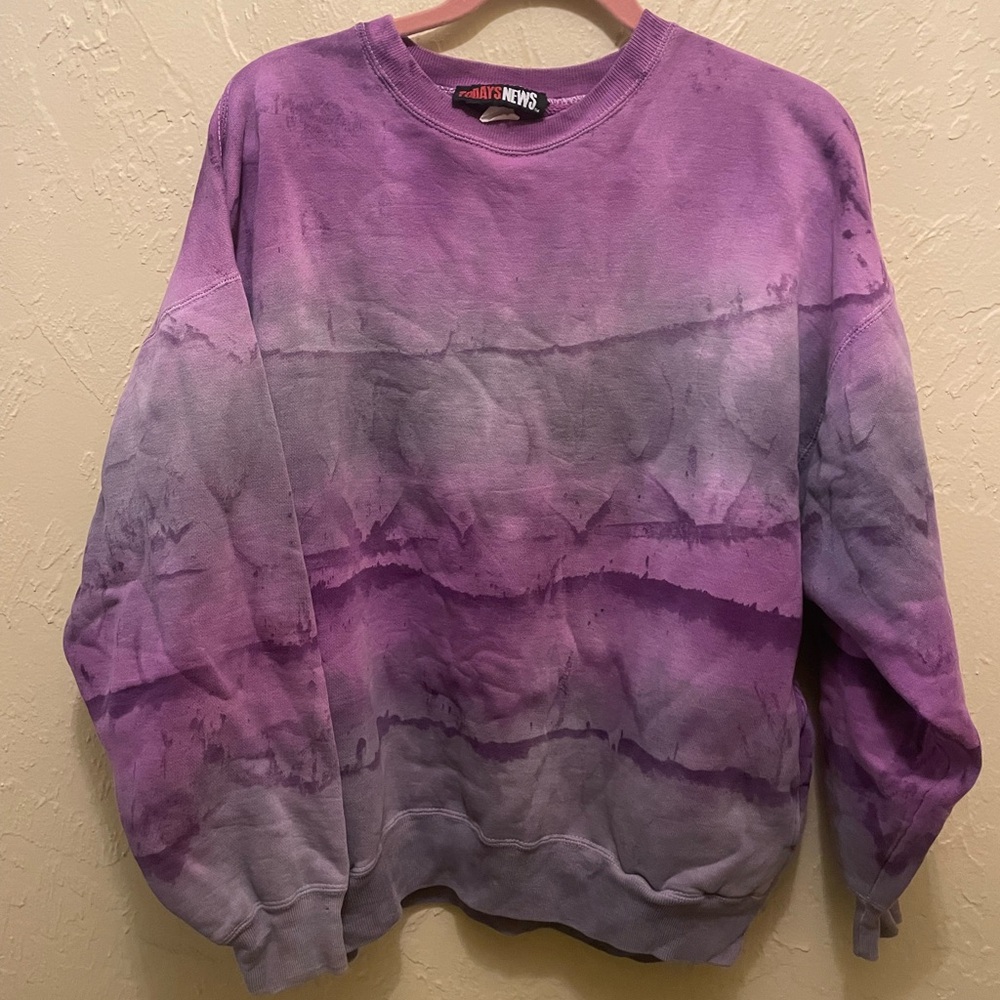 Ladies' Tie-Dye Crewneck Sweatshirt - Purple Ombre